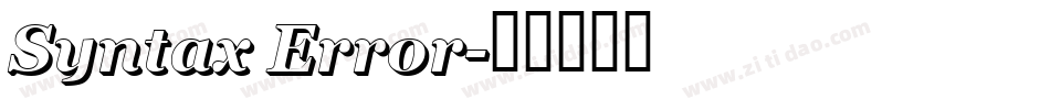 Syntax Error字体转换